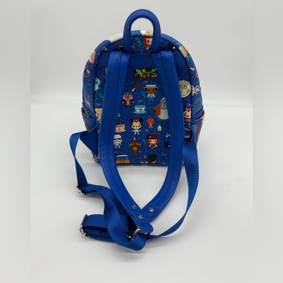 Disney Parks Exclusive Loungefly Hard Tag Blue Backpack Chibi Characters - Picture 5 of 10